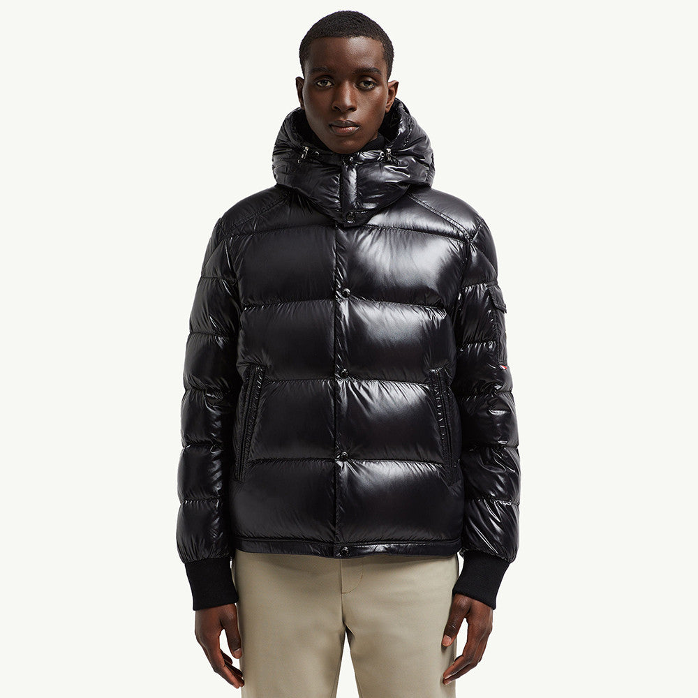 Moncler Black Maljasset Hooded Short Down Jacket #334164