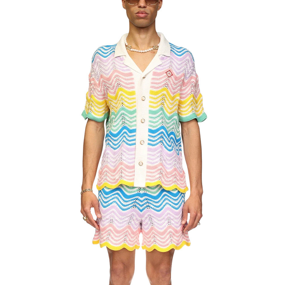 Casablanca Paris Gradient Wave Knit Shirt Shorts #336937