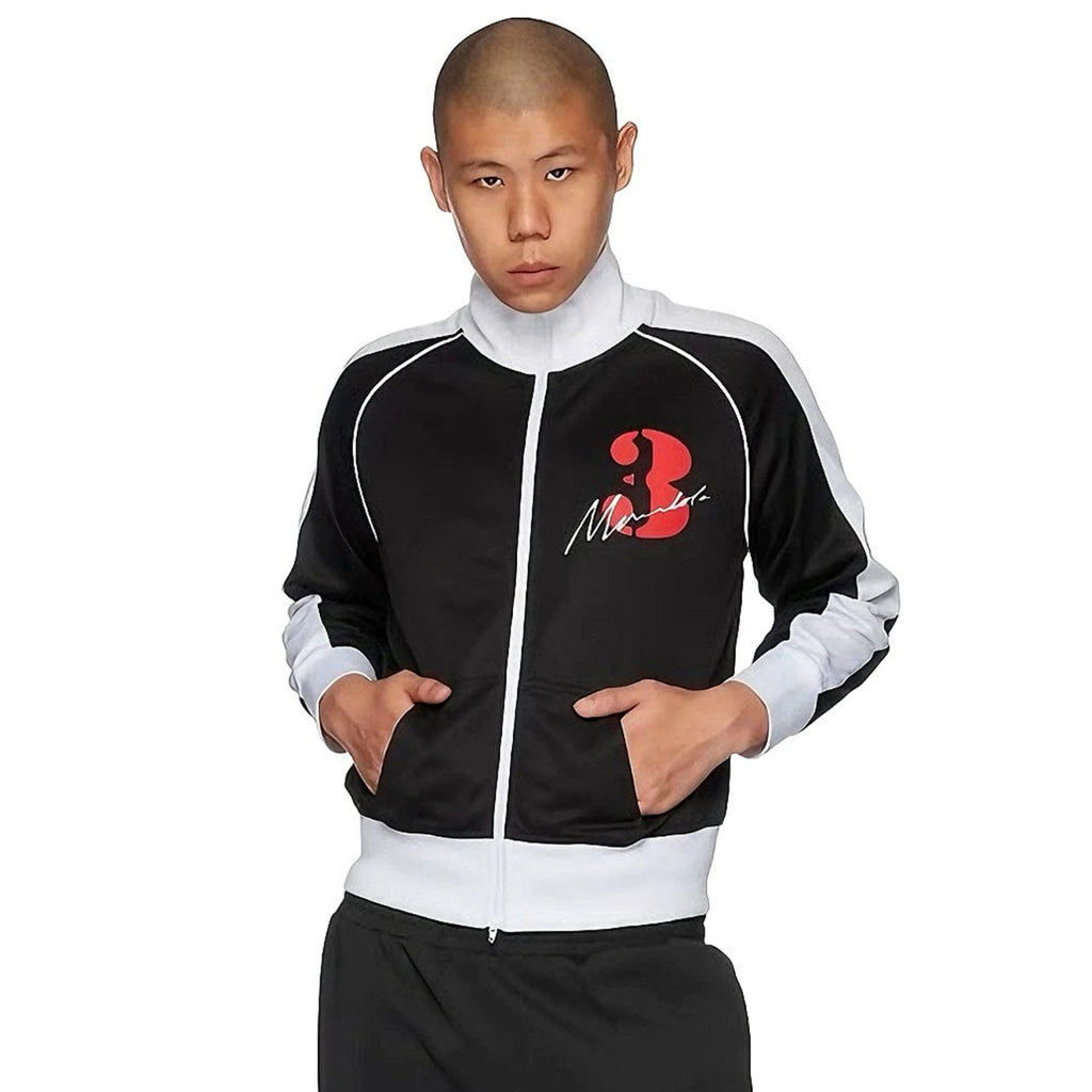 Mowalola Men's Women's Autumn And Winter Black And White Color Collision Sports Jacket Coat Number 3 Printed Standing Collar Zipper Casual Jacket Sportswear Ngvp #2447