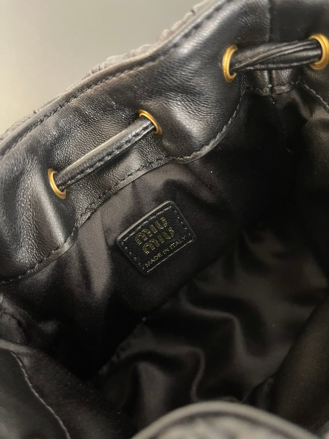 MiuMiu Black Matelassé Nappa Leather Pouch #334669