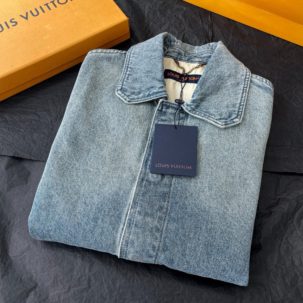 Louis Vuitton Short Sleeved Denim Jacket Denim Shorts Set Suit #94367