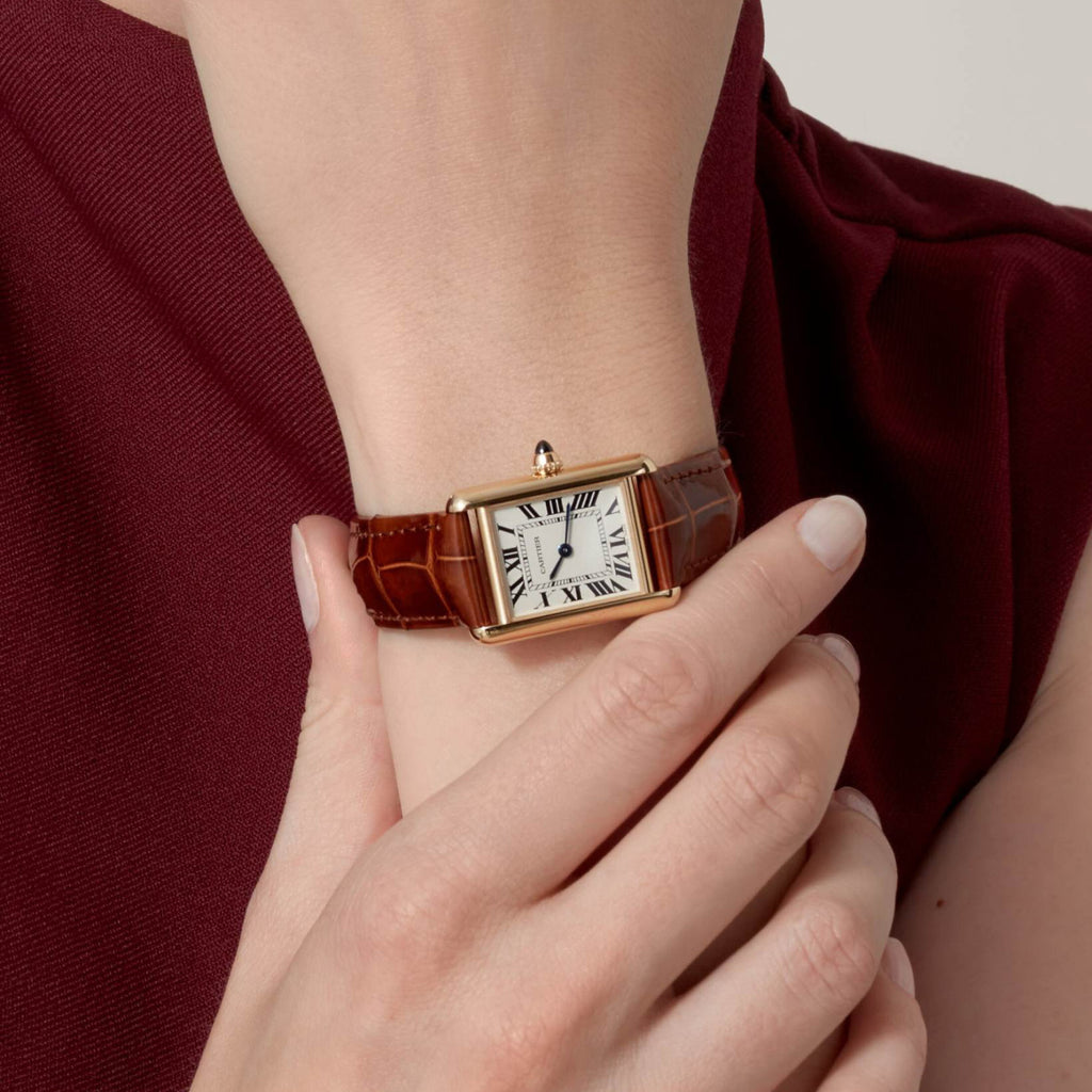 Cartier Tank Louis Cartier Women's Solid Colour Classic Fashion Square Gold Dial Watch Watch #78163