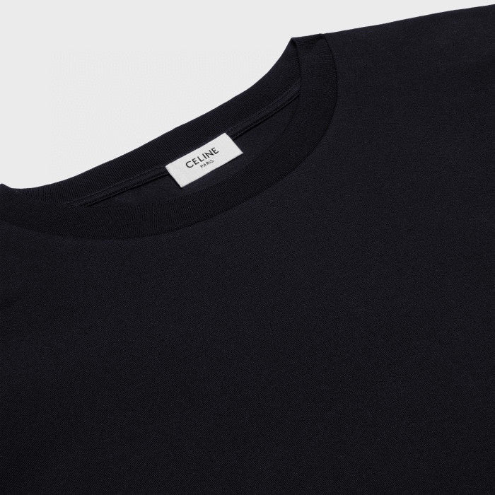 Celine Unisex Genderless Summer Solid Color Short Sleeve Loose Triomphe T-shirt In Cotton Jersey #97212