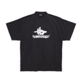 Balenciaga Men's and Women's Summer Letter Printed Cotton Round Neck Black Loose Fit Short Sleeve T-Shirt #98977