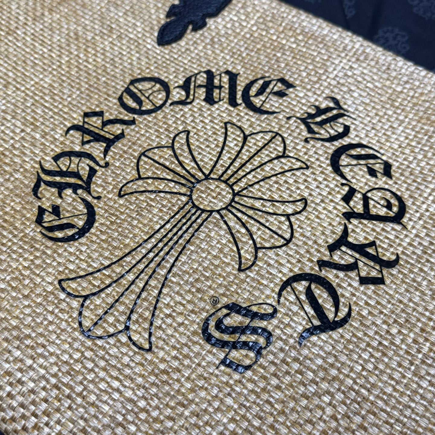 Chrome Hearts Women's Solid Color Sanskrit Print Waterproof Straw Shopping Bag Handbag Tote Bags #77936