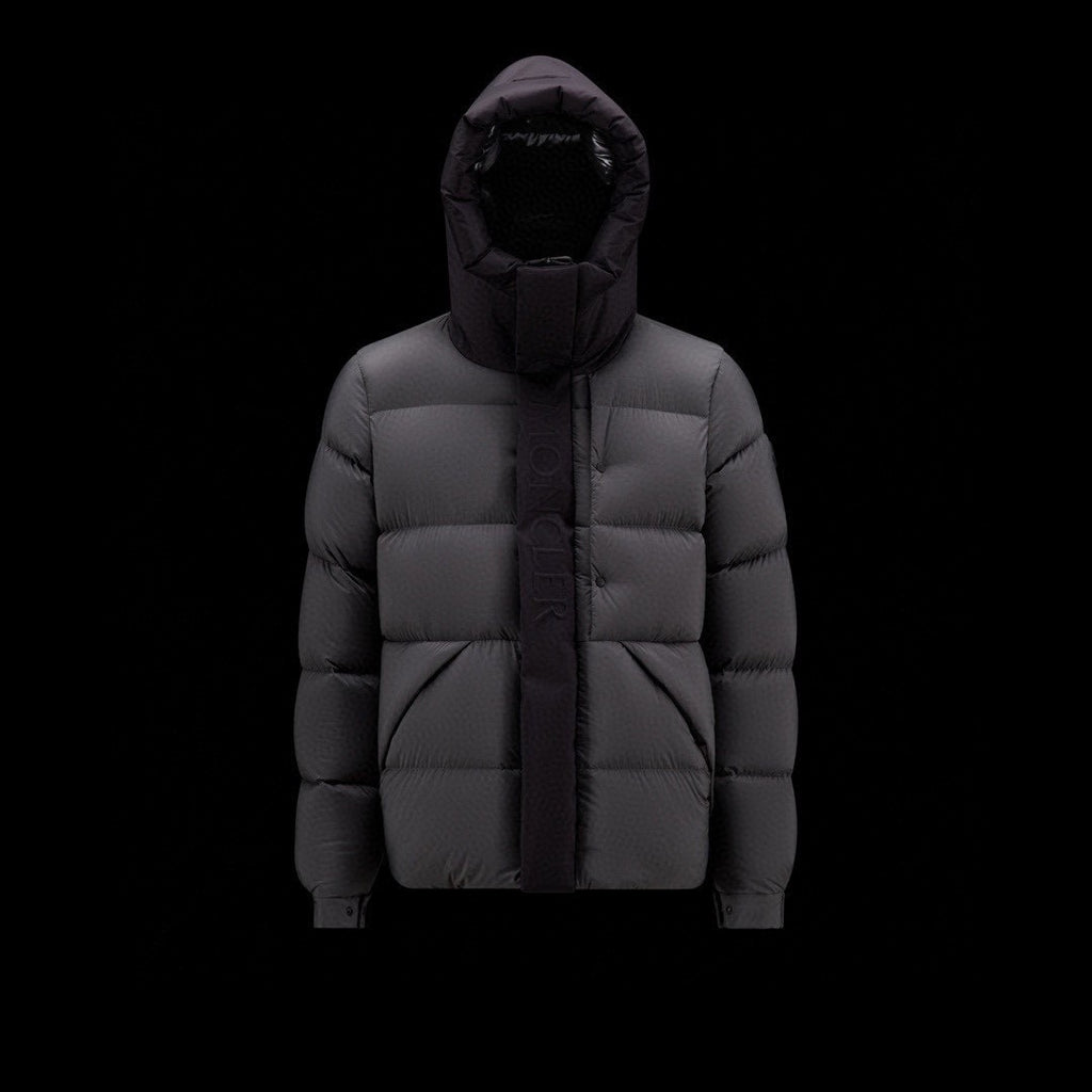 Moncler Men's Winter Letter Logo Embroidery Zipper Hooded Short Puffer Down Long Sleeve Jacket #73486