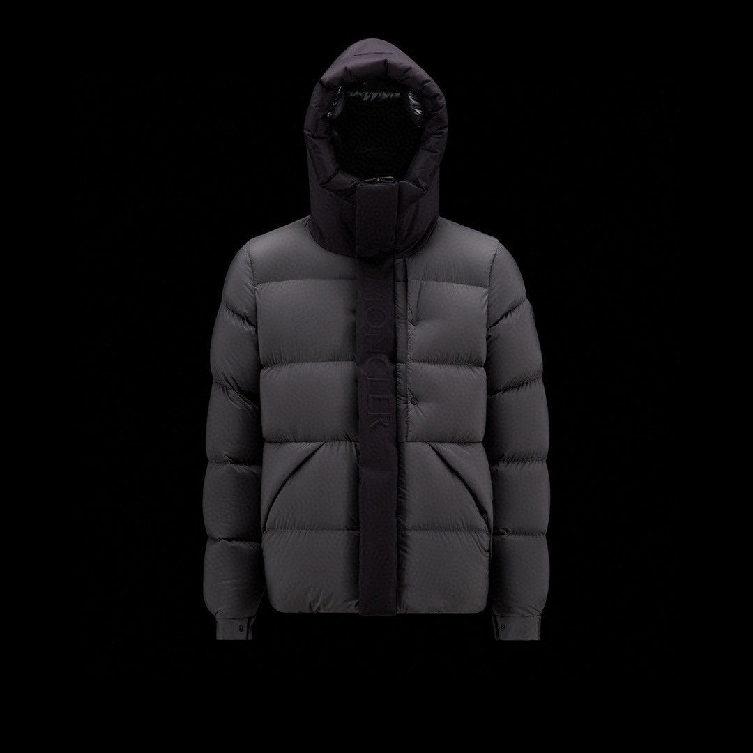 Moncler Men's Winter Letter Logo Embroidery Zipper Hooded Short Puffer Down Long Sleeve Jacket #73486
