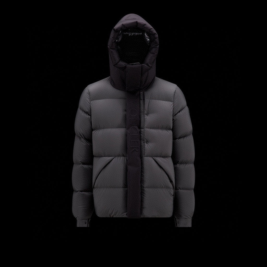Moncler Men's Winter Letter Logo Embroidery Zipper Hooded Short Puffer Down Long Sleeve Jacket #73486