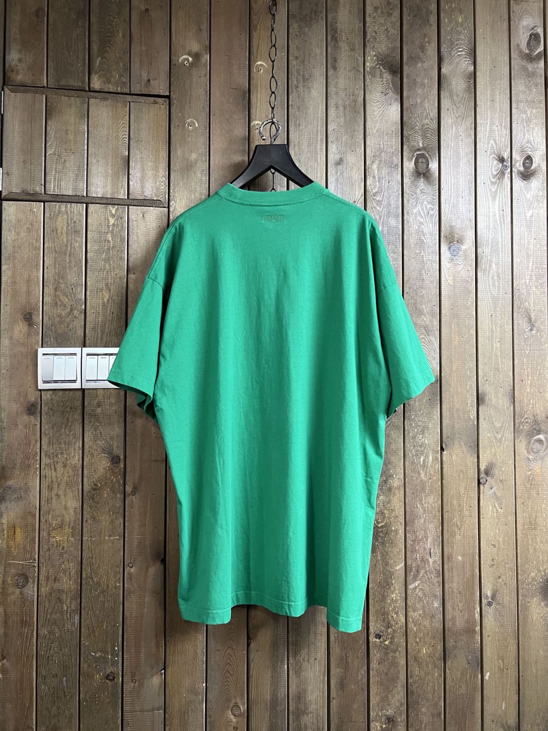 Vetements Men's Summer Logo Pattern Printing Casual Green Loose Round Neck Short Sleeve T-Shirt #71599