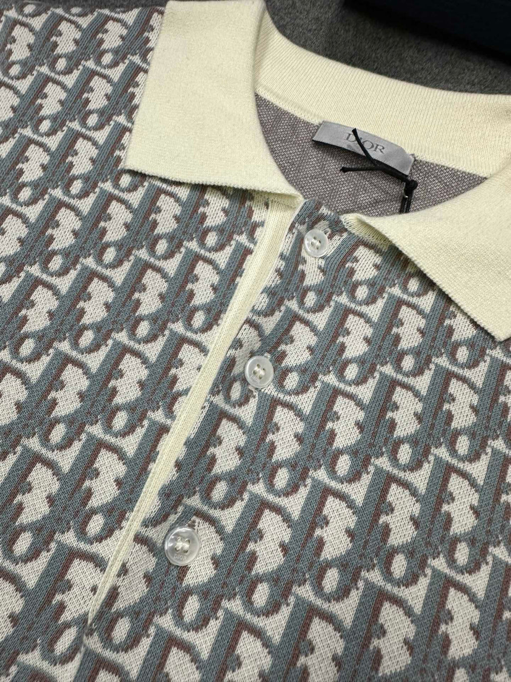 Dior Men's Summer Graphic All Over Print Polo Neck Straight Short Sleeve T-Shirt #99187