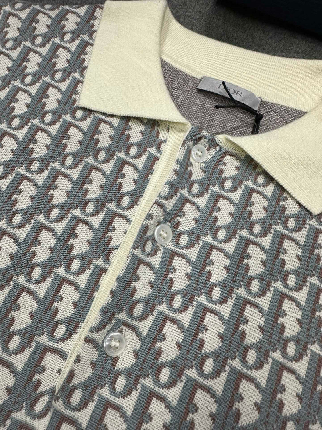 Dior Men's Summer Graphic All Over Print Polo Neck Straight Short Sleeve T-Shirt #99187