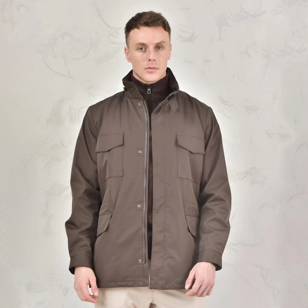 Loro Piana Men's Spring Solid Traveller Windmate® Jacket Standing Collar Long Sleeve Zipper Casual Fitted Jacket Ngvp #8652