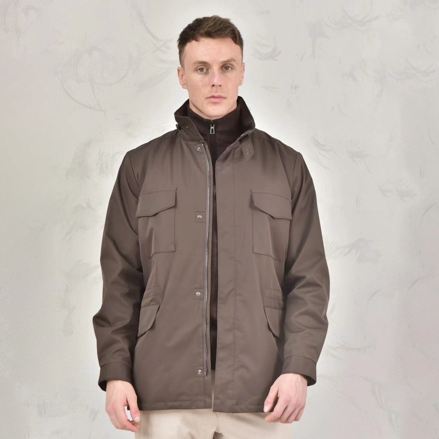 Loro Piana Men's Spring Solid Traveller Windmate® Jacket Standing Collar Long Sleeve Zipper Casual Fitted Jacket Ngvp #8652