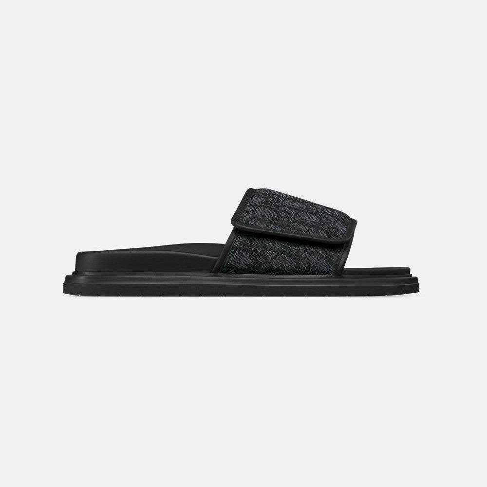 Dior Dior Aqua Men's And Women's Summer Fashion Casual Round Toe Open Back Oblique Print Fabric Flip Flops Sandals Shoes #79178
