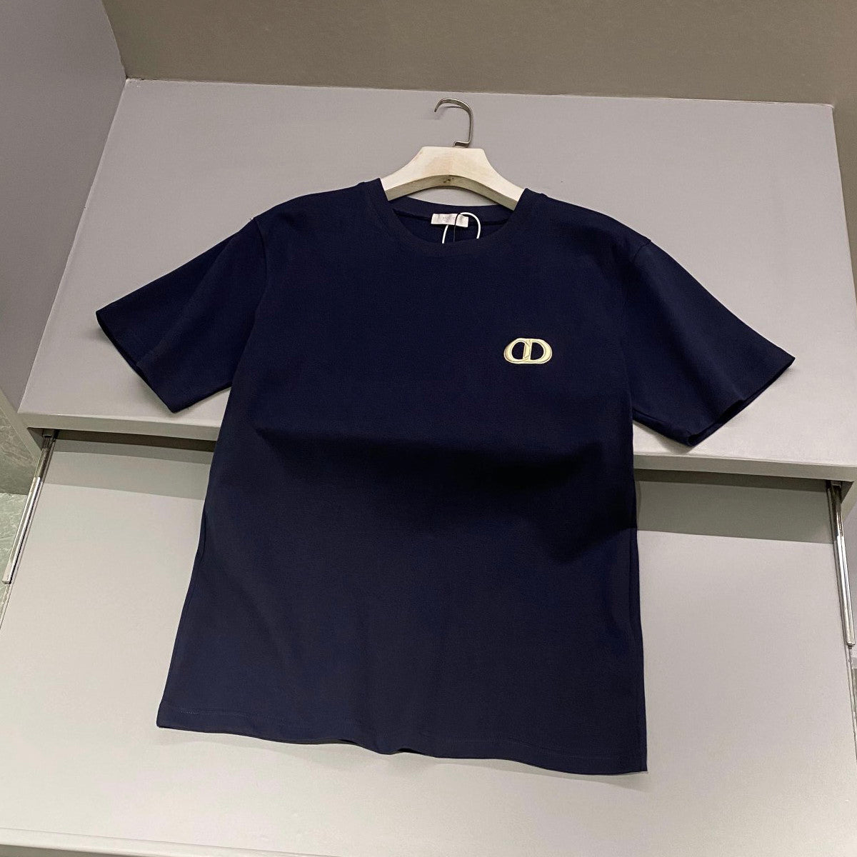Dior Men's Summer Solid Color Embroidered Logo Round Neck Cotton Short Sleeve T-Shirt #99796