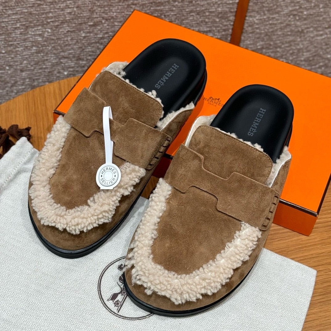Hermès  Women's Go Mules Leather Round Toe Pumps Birkenstocks #333299