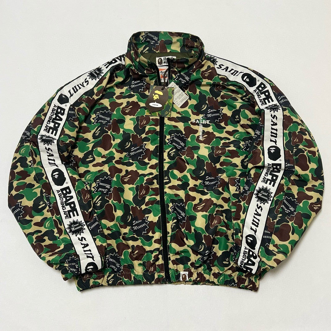Saint Michael X Bape Men's Spring and Autumn Camouflage Printed Lapel Zipper Long Sleeve Jacket #73878