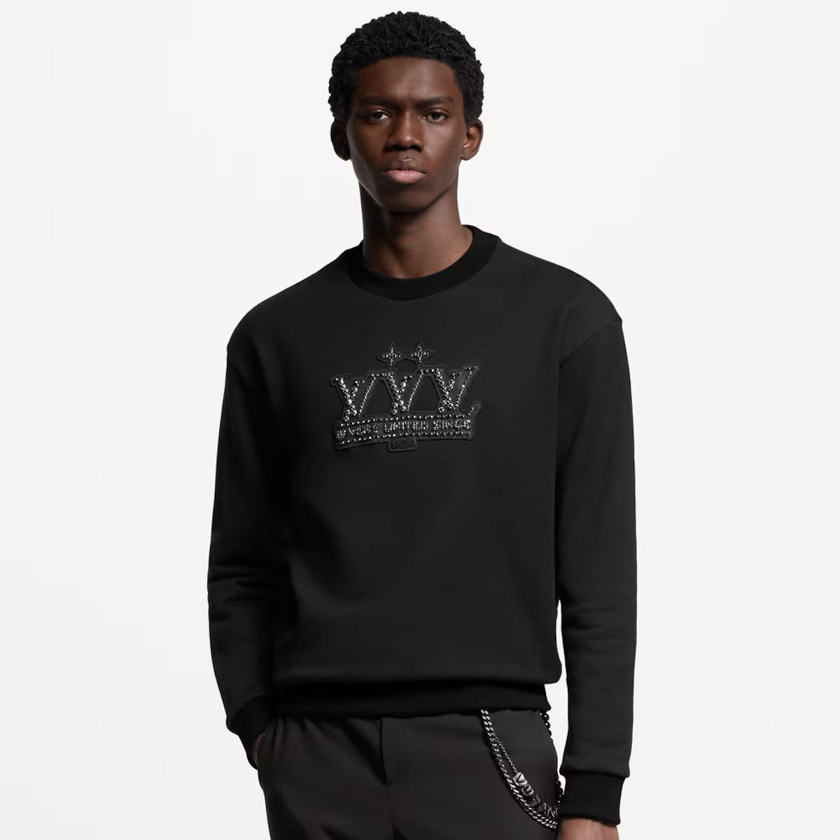 Louis Vuitton Men's Spring and Autumn Fixed Embroidery Printed Round Neck Cotton Long Sleeve Sweatshirt #75428