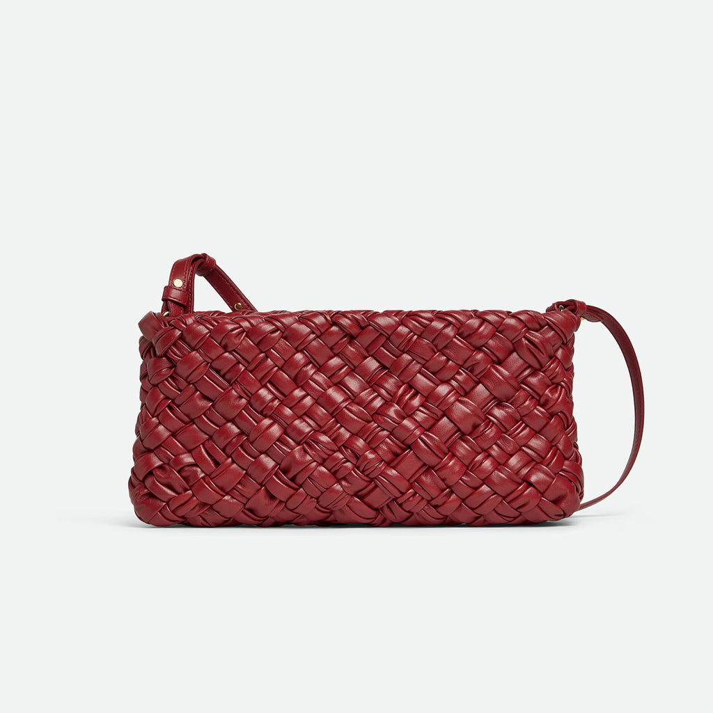 Bottega Veneta Kalimero Cha-Cha Women's Solid Color Zipper Closure Woven Cow Leather Tote Shoulder Bag Bags #75864