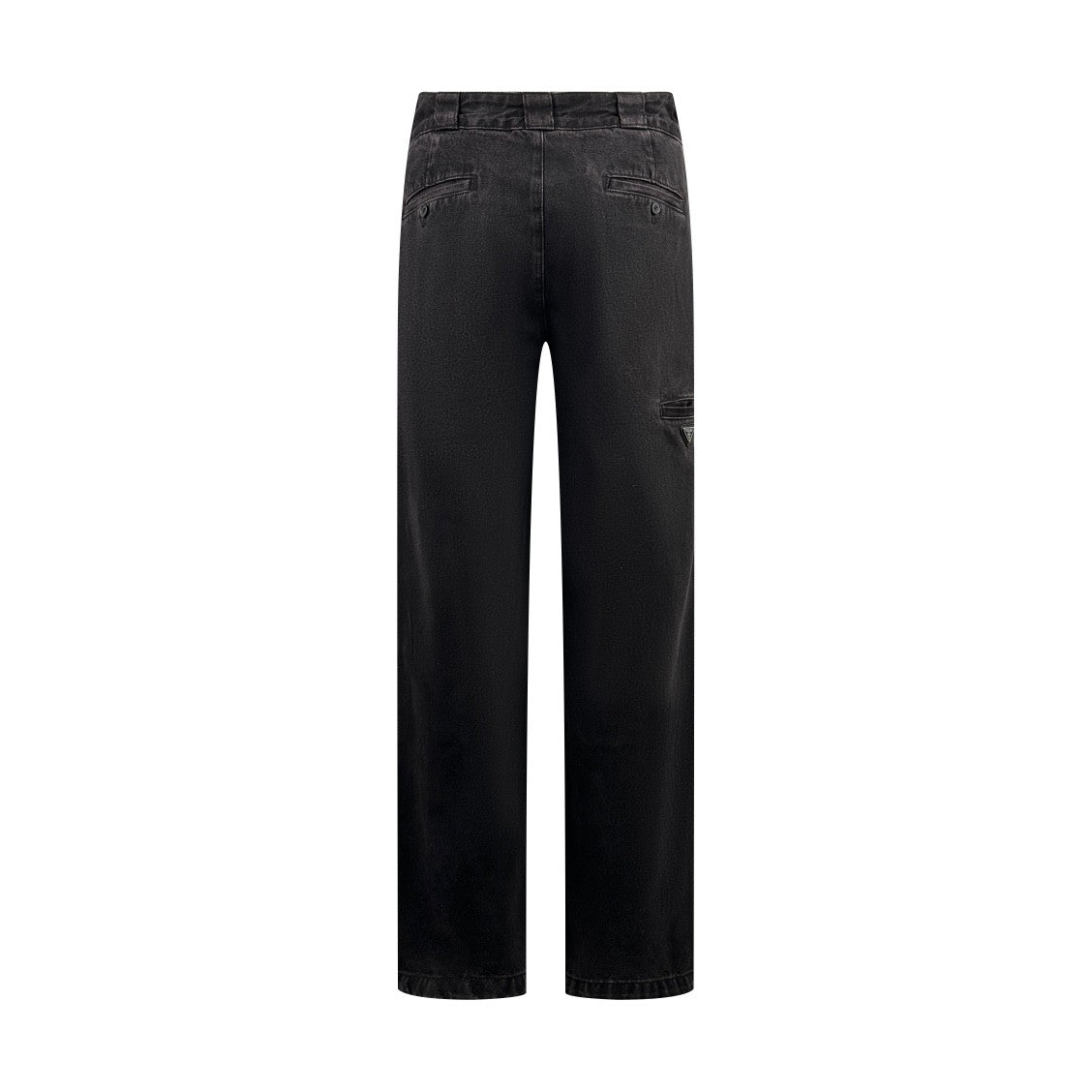 Prada Men's Spring and Autumn Solid Color Mid Waist Button Loose Jeans Pants #74355