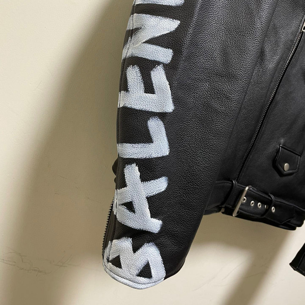 Balenciaga Biker Leather Zip Jacket #95182