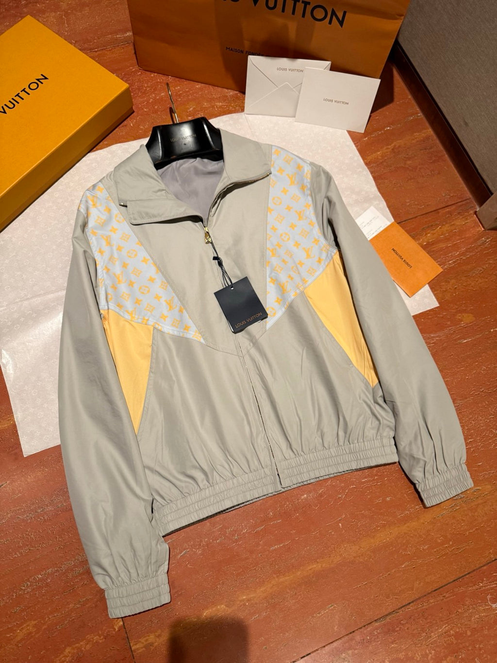Louis Vuitton MONOGRAM Men's And Women's Spring/Autumn Fashion Casual Color Blocked High Neck Zipper Long Sleeved Jacket #78276