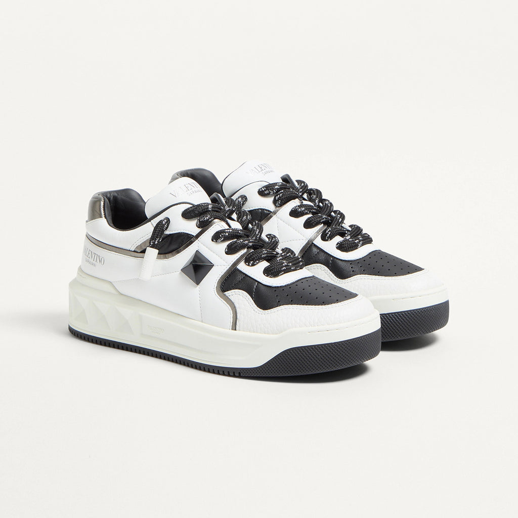 Valentino ONE STUD  Men's And Women's Spring/fall Fashion Casual Round Toe Lace Up Flat Low Top Leather Thick Laced Sneakers Shoes #79276