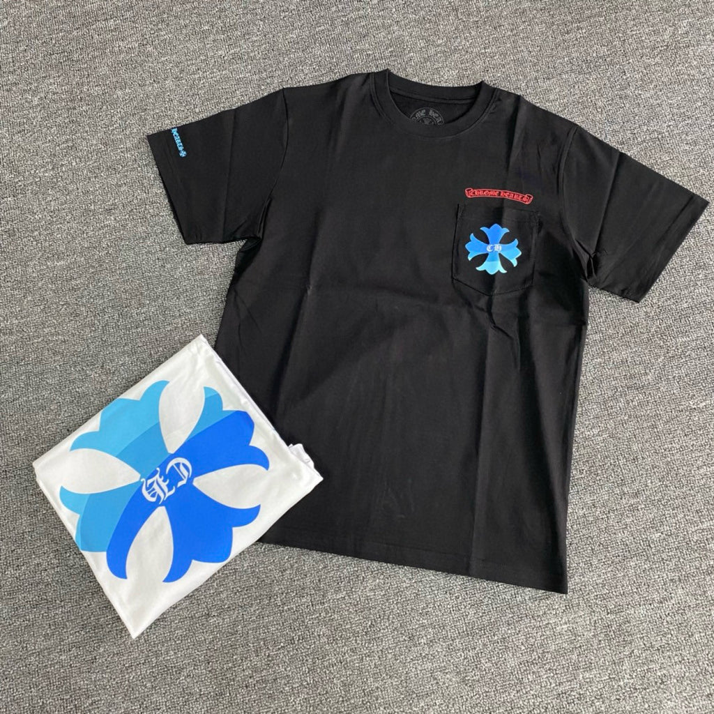Chrome Hearts Men's Summer Gradient Cross Print Round Neck Cotton Short Sleeve T-Shirt #76814