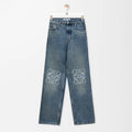 Loewe Men's Four Seasons Anagram Baggy Jeans Cotton Washed Hollow Slash Logo Trousers Pants #76834