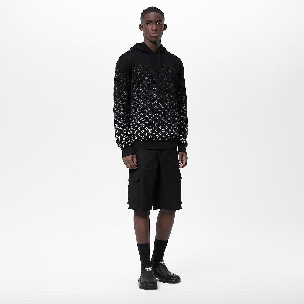 Louis Vuitton Men's Spring And Autumn Gradient Logo Knitted Hoodie Fashionable And Casual Drawstring Sweater  #95123