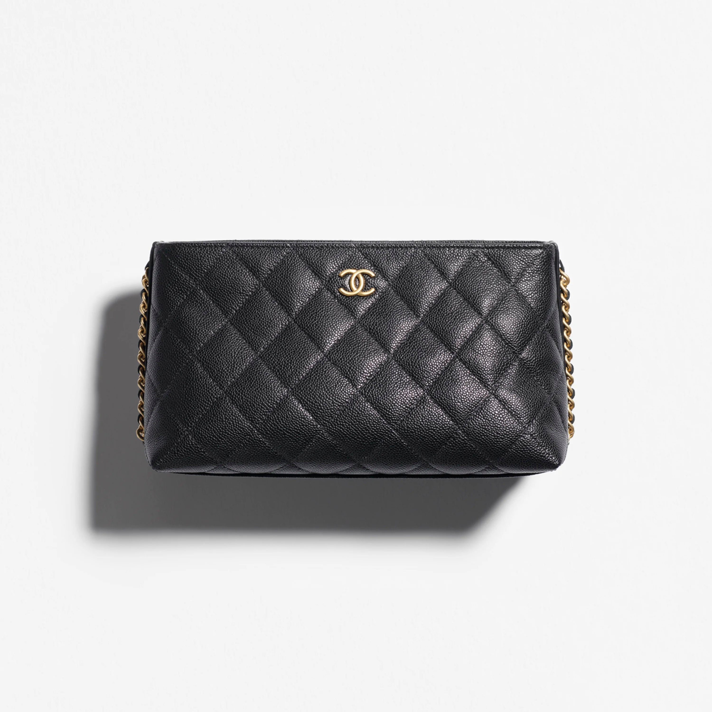 Chanel Women's Fashion Classic Solid Color Chain Zipper Handbag With Diamond Quilting And Embossed Grain Texture Carry All Pouch Makeup Bag Storage Bag Bags AP4700-B20730-94305 #79237