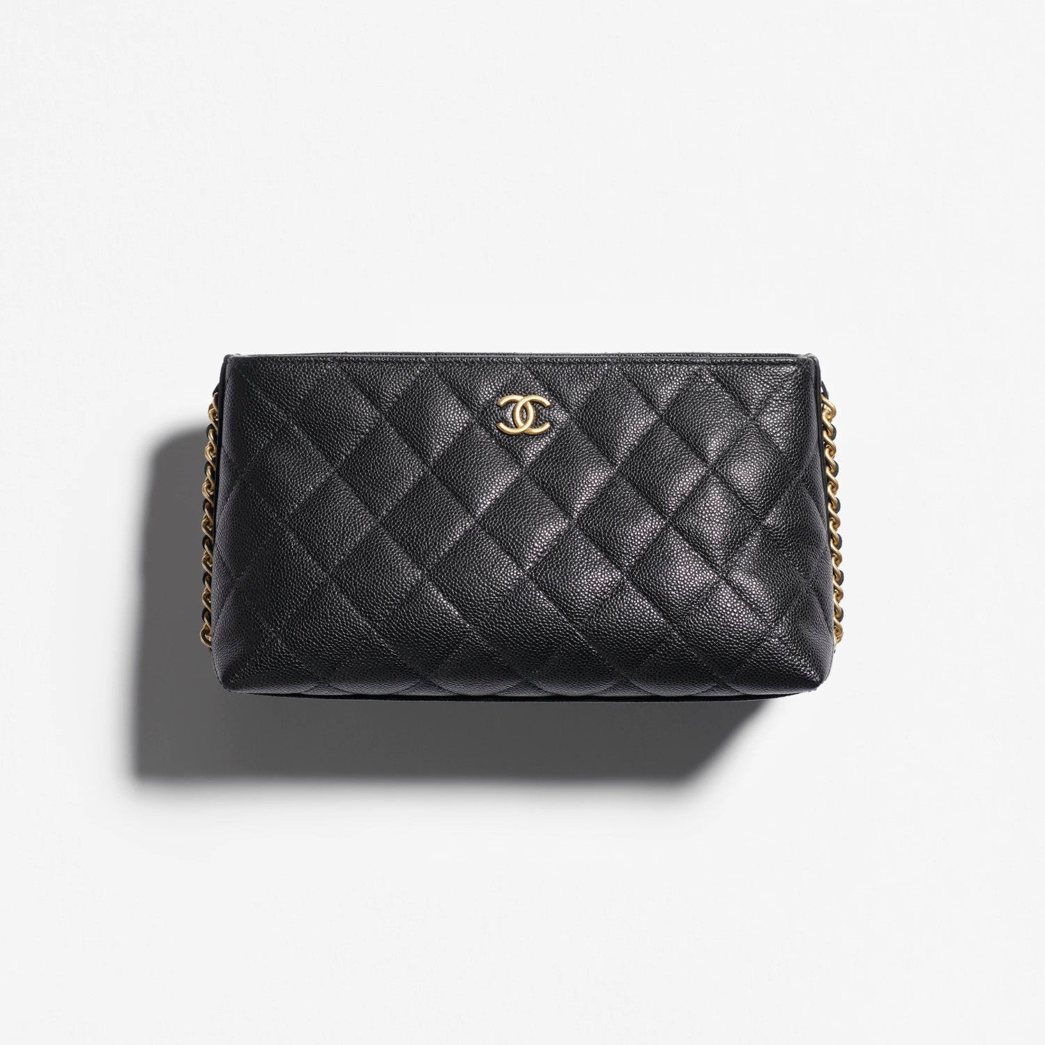 Chanel Women's Fashion Classic Solid Color Chain Zipper Handbag With Diamond Quilting And Embossed Grain Texture Carry All Pouch Makeup Bag Storage Bag Bags AP4700-B20730-94305 #79237