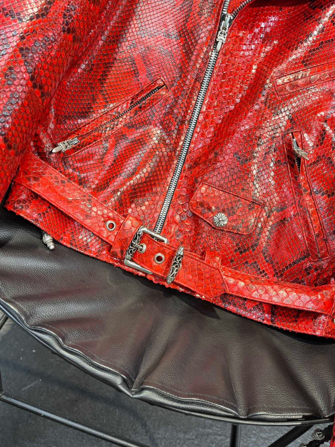 Chrome Hearts Scale Biker Leather Jacket #96638