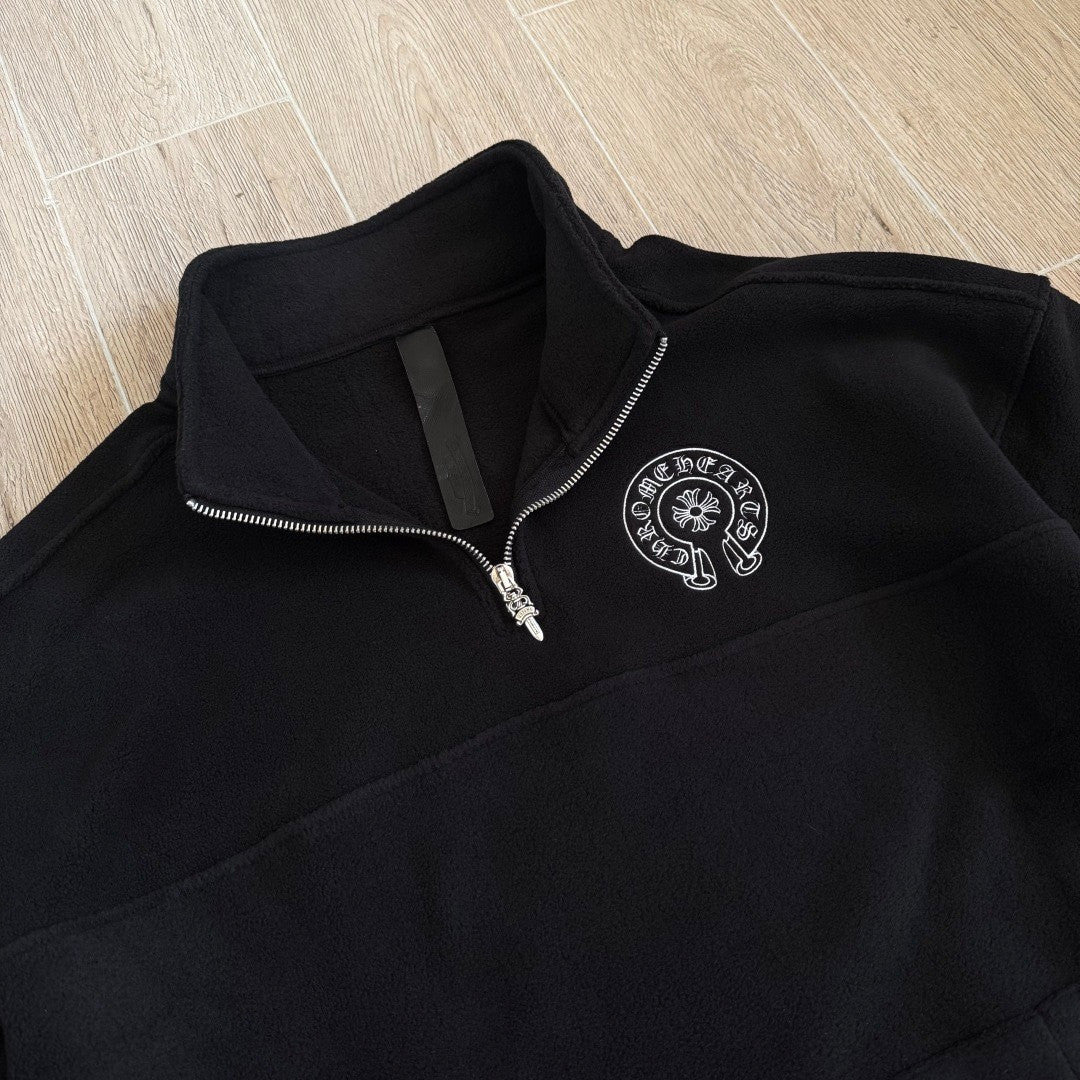 Chrome Hearts Polar Fleece Zipper Stand Collar Sweatshirt #335654