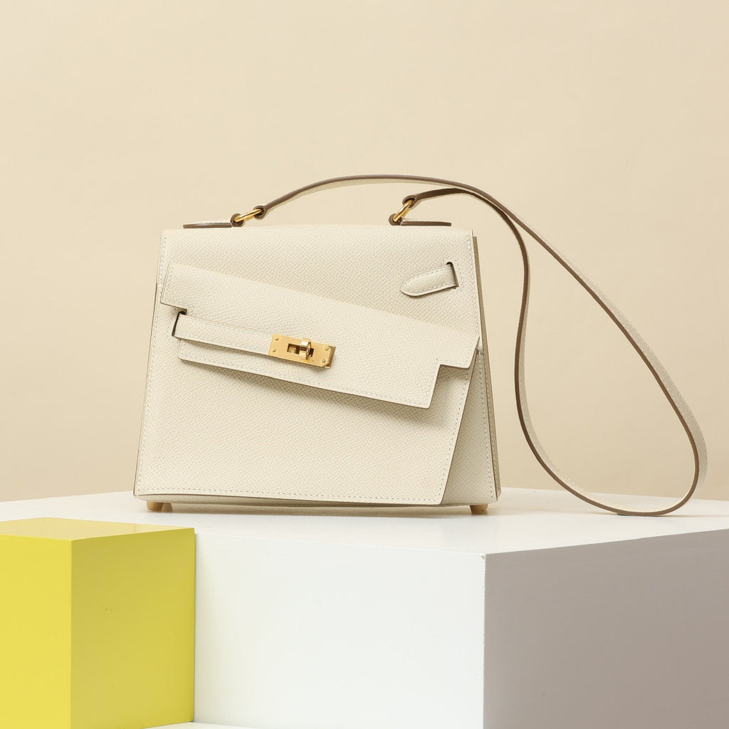 Hermes Women's Fashion Classic Reversible Asymmetric Silver Buckle Cowhide Shoulder Crossbody Tote Bag Bags #78783