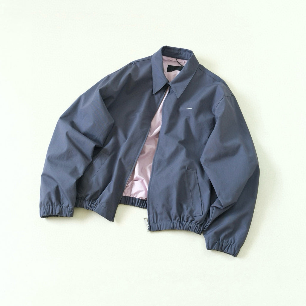 Prada Men's Spring/Fall Casual Fashion Solid-Color Collared Zipper Gentleman Style Cotton Jacket #79135