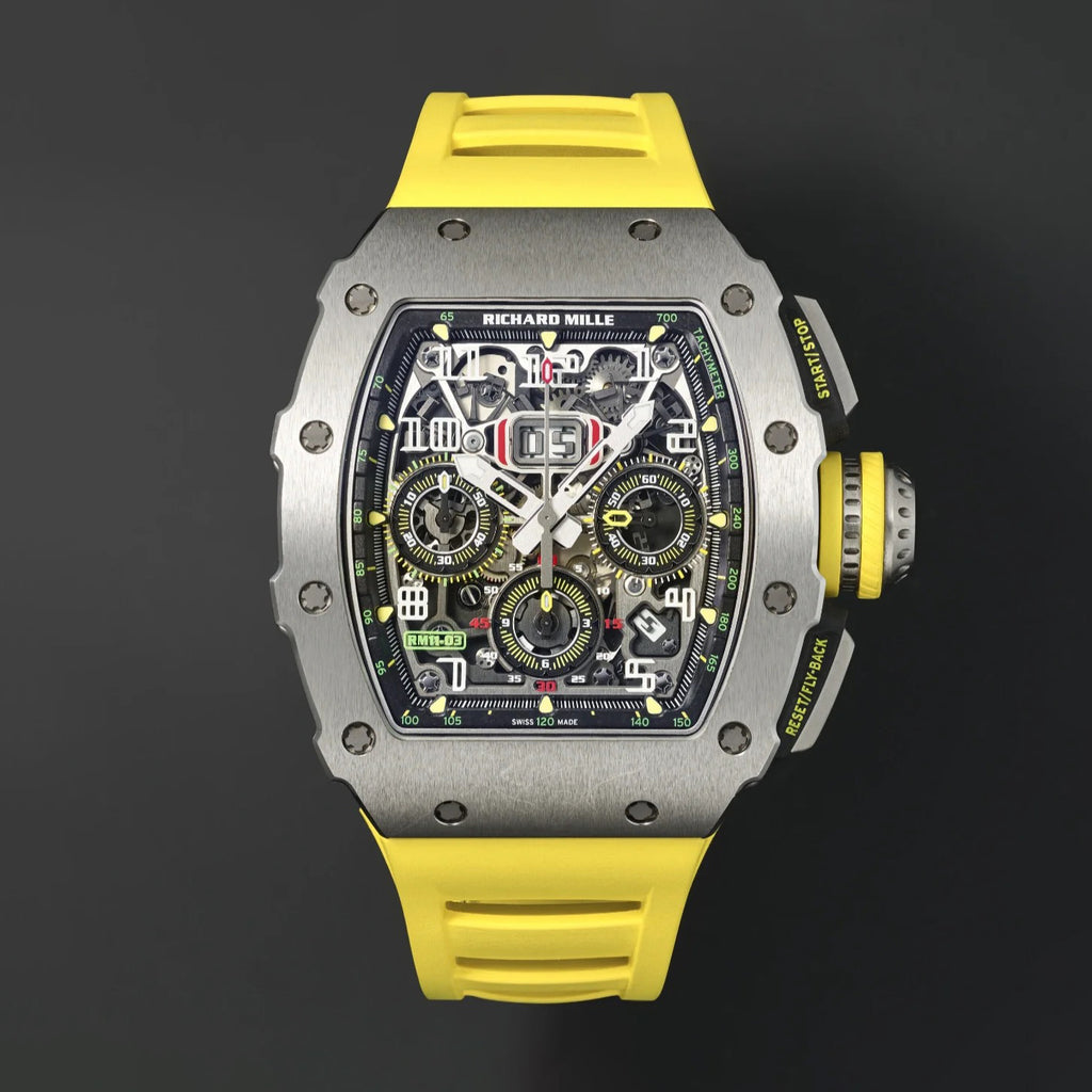 Richard Mille Men's Silicone Strap Skeleton Automatic Mechanical Watch #97797