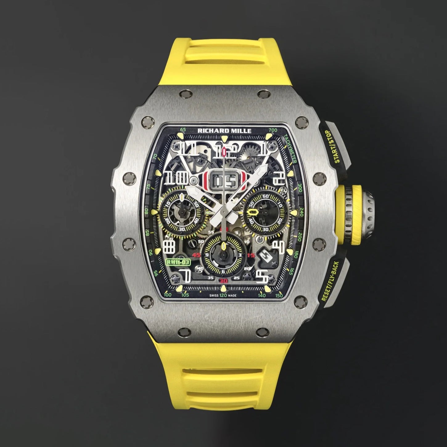 Richard Mille Men's Silicone Strap Skeleton Automatic Mechanical Watch #97797