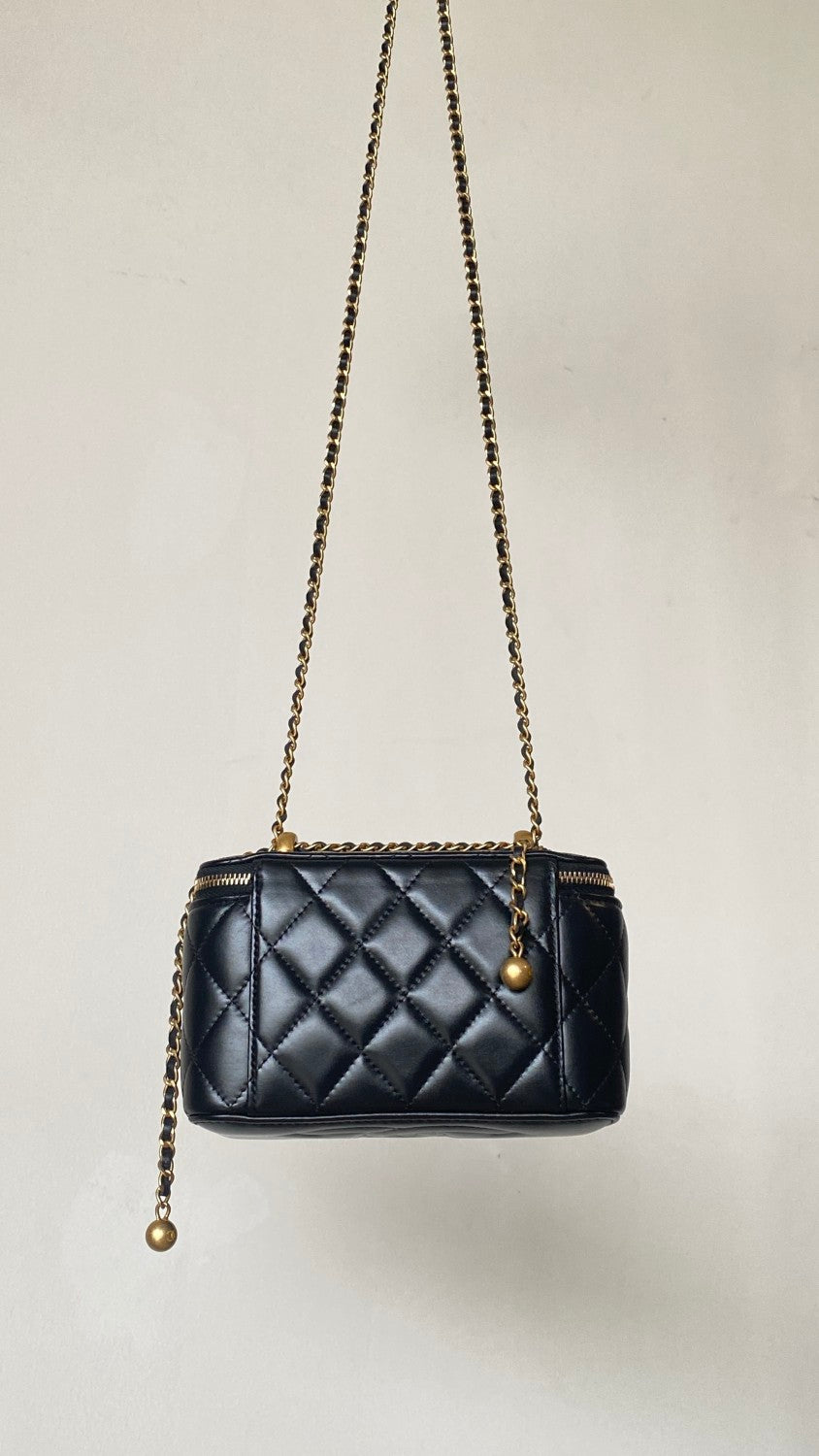 Chanel Women's Classic Fashion Solid Color Logo Sand Gold Buckle Zipper Chain Shoulder Bag Crossbody Bag Bags#78225