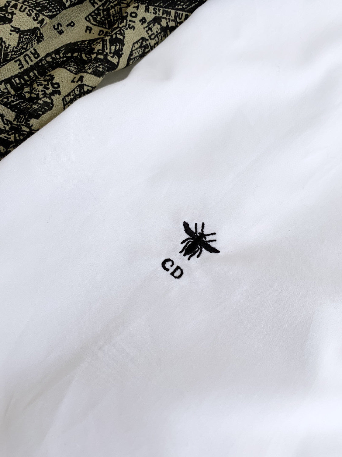 Dior Blouse With Puff Sleeves Women's Embroidered Logo Short Sleeve Shirt #96261