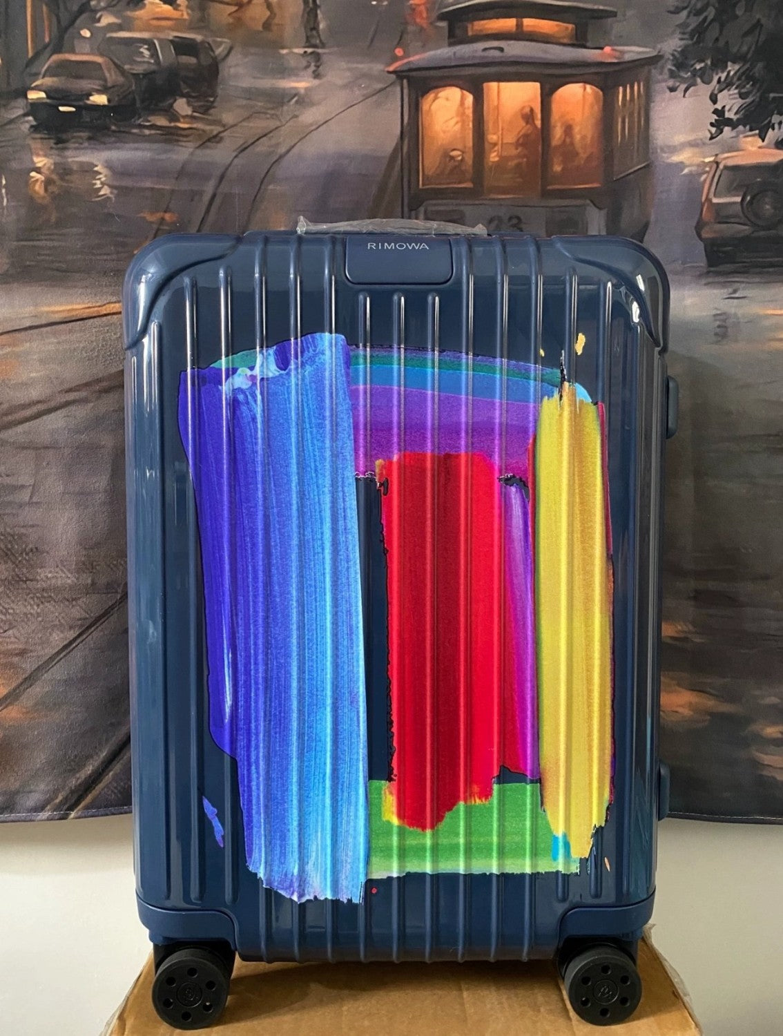 Rimowa Essential's Threshold Boarding Suitcase Limited Edition Artistic Color-block Printed Trolley Travel Suitcase Box Luggage #195325