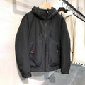 Ermenegildo Zegna Men's Winter Fashion Business Casual Solid Color Hooded Zipper Logo Print Down Jacket #79493