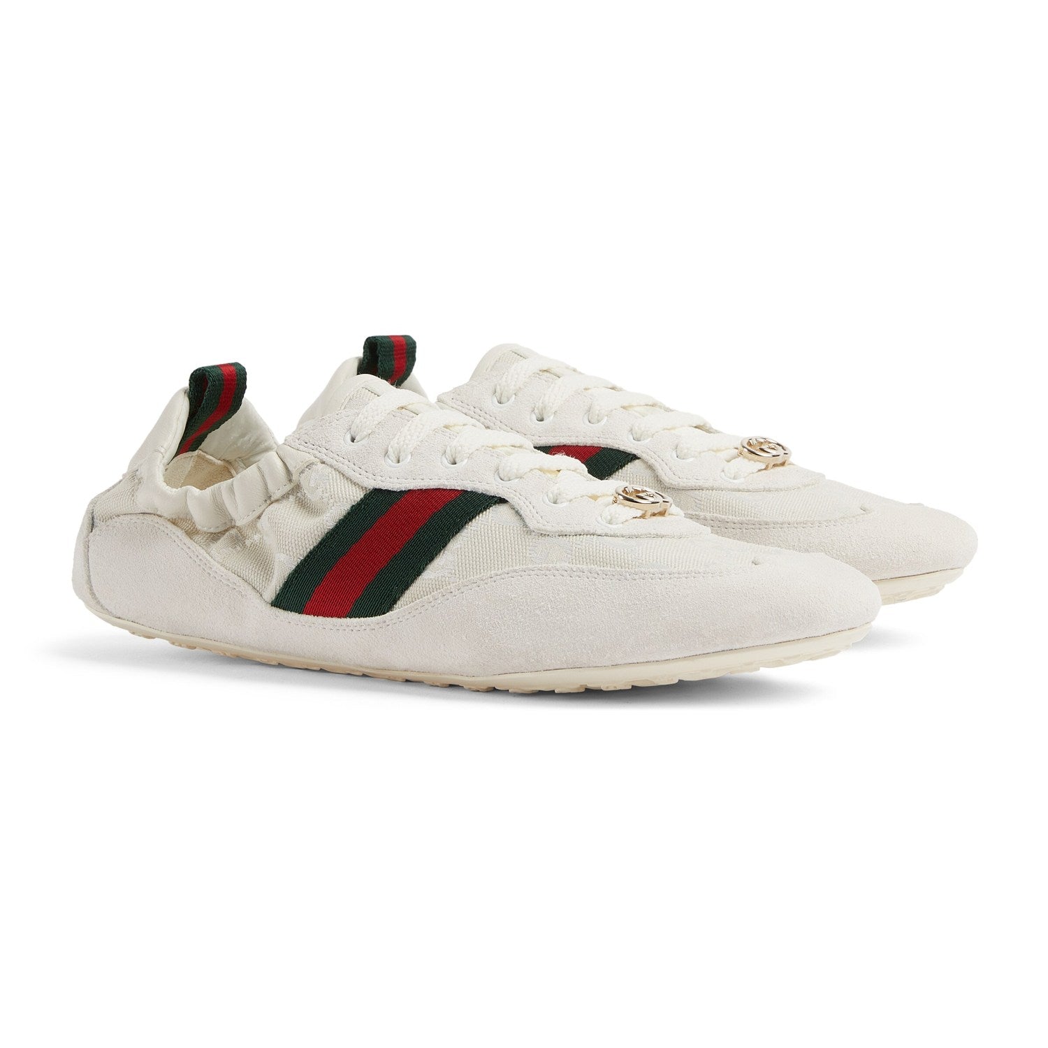 Gucci White GG Canvas Gucci Shift Series Women's Sneakers #333045