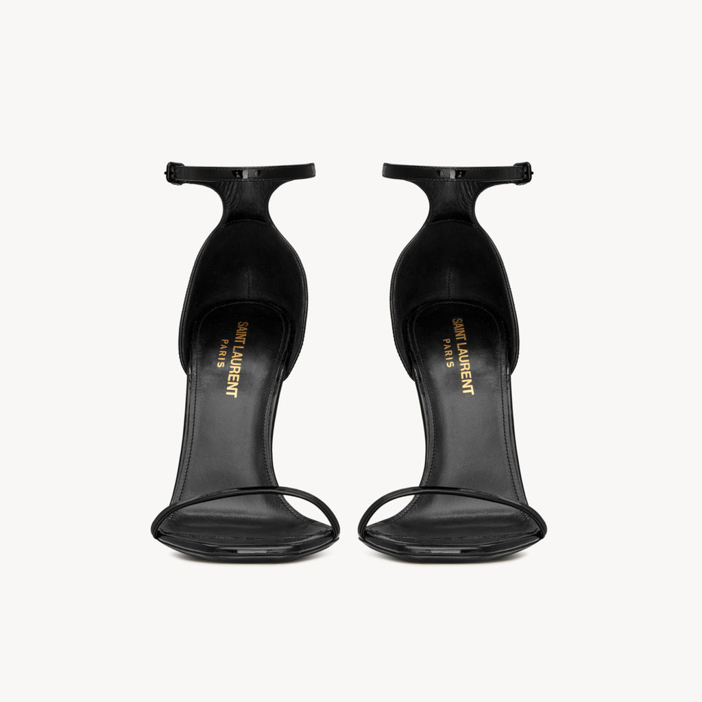 Saint Laurent OPYUM Women's Spring/Fall Fashion Classic Solid Color Leather Buckle YSL Monogram Heeled Sandals Shoes #79185