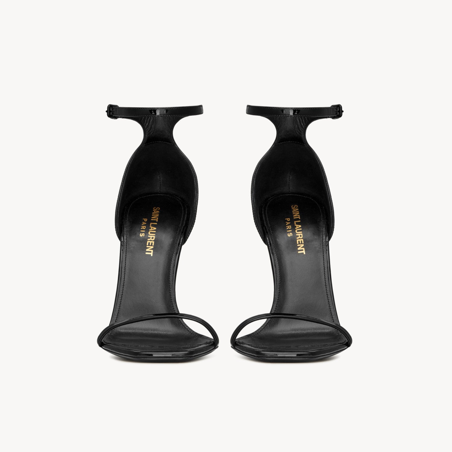 Saint Laurent OPYUM Women's Spring/Fall Fashion Classic Solid Color Leather Buckle YSL Monogram Heeled Sandals Shoes #79185