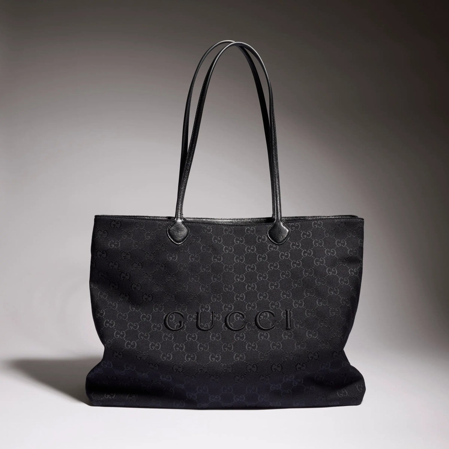 Gucci NY Limited Edition Large Tote Bag Gucci Core Runway Show Black GG Canvas Bags A00B4RFAGNG1000 #197404