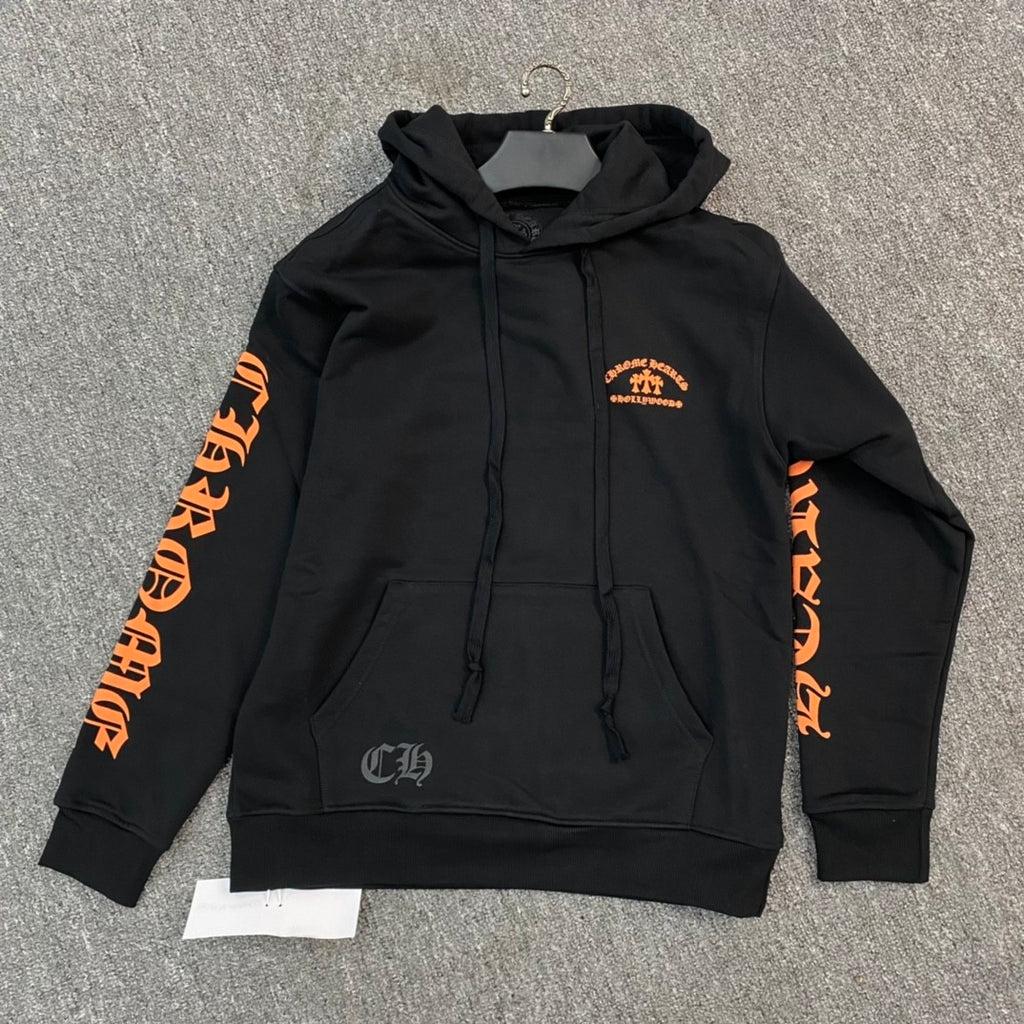 Chrome Hearts Men's Spring & Fall Black Logo Print Zipper Long Sleeve Hooded Sweatshirt Jacket #73124