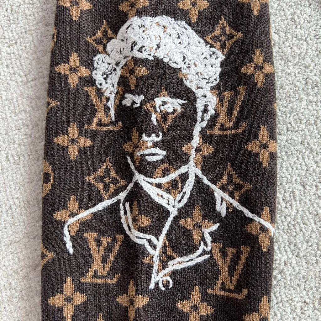 Louis Vuitton Embroidered Pattern Crew Neck Sweater Pullover #96167