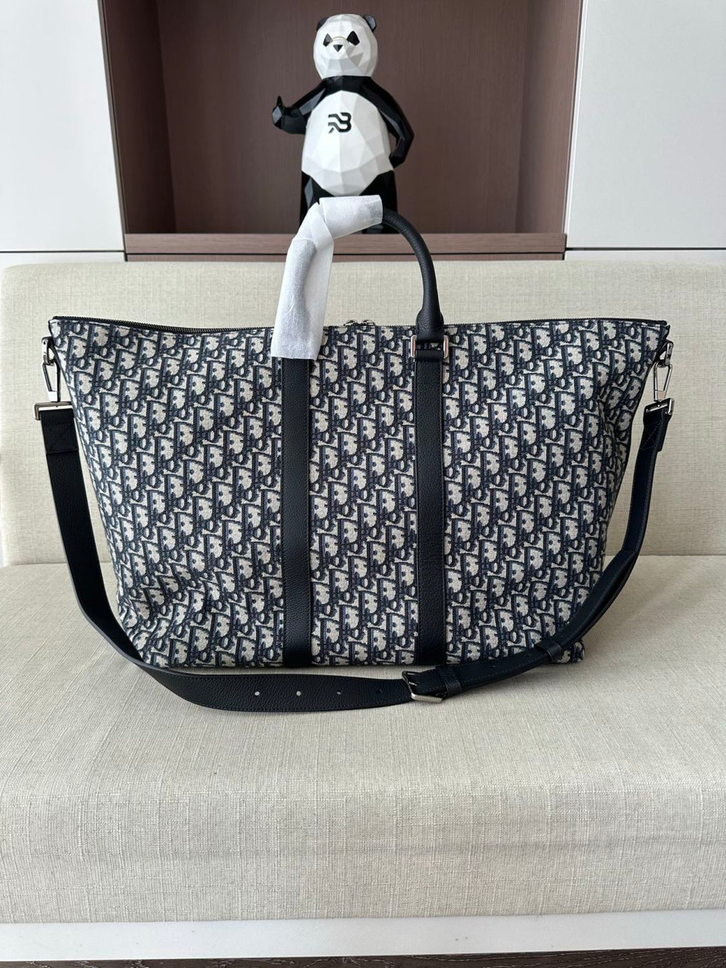 Dior Men's Weekender 40 Weekend Bag Jacquard Canvas Tote Shoulder Bag 2025 New Style Two-Tone Fashionable All-Over Print Bags 1ESDU134YKY_H27E #82351A