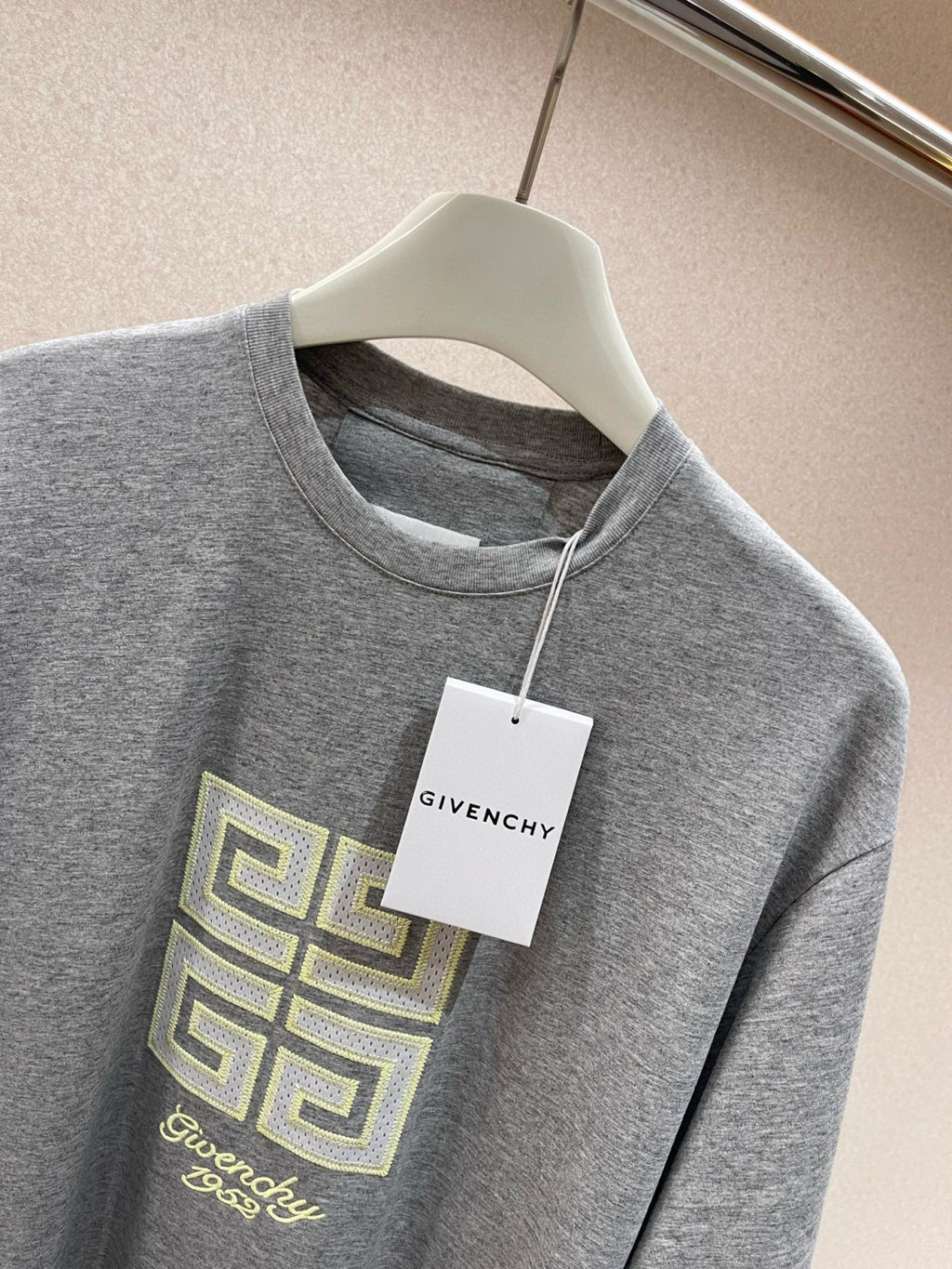 Givenchy Men's Summer Embroidered Logo Solid Colour Letter Round Neck Cotton Short Sleeve T-Shirt #99345